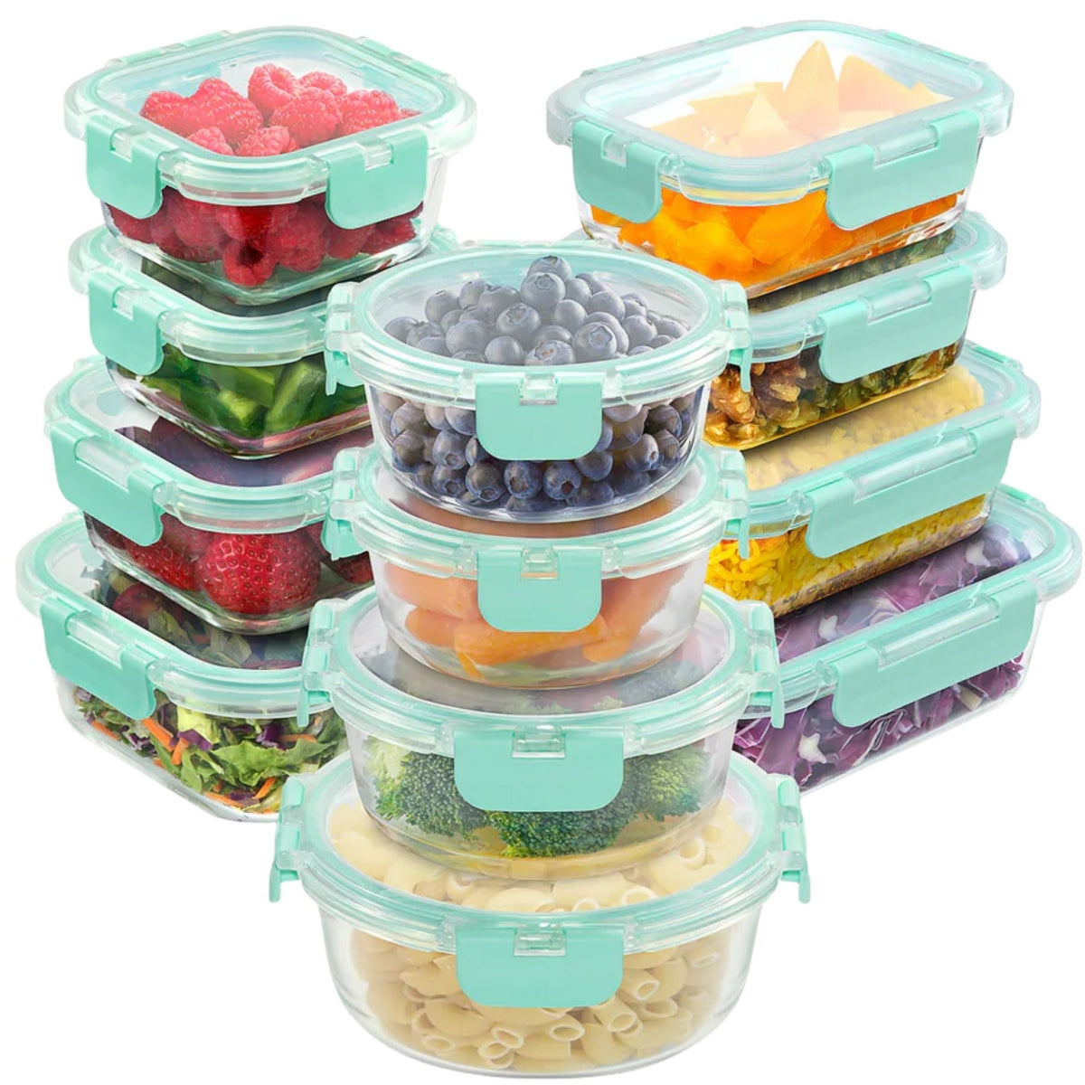 12 Piece Glass Food Storage Containers