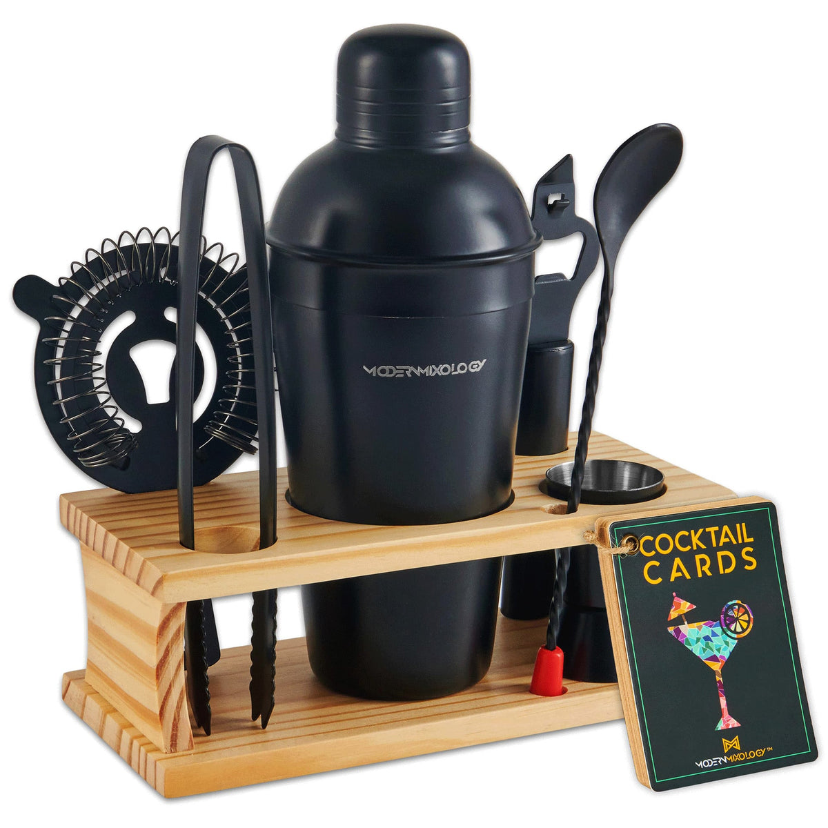 Bartender Kit with Wood Stand | 8-Piece