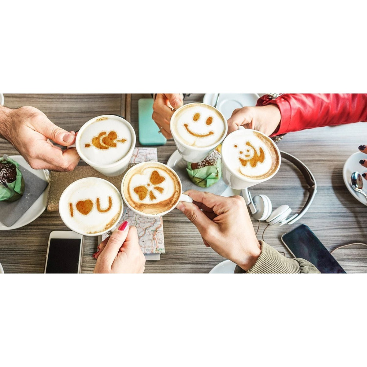 Latte Art Stencils – 16 Pack