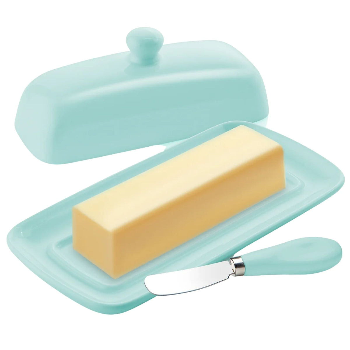 Porcelain Butter Dish With Lid & Knife