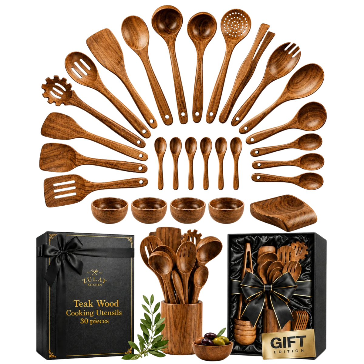 Teak Wooden Utensil Set