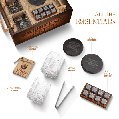 Whiskey Gift Set with Crate | 15-Piece