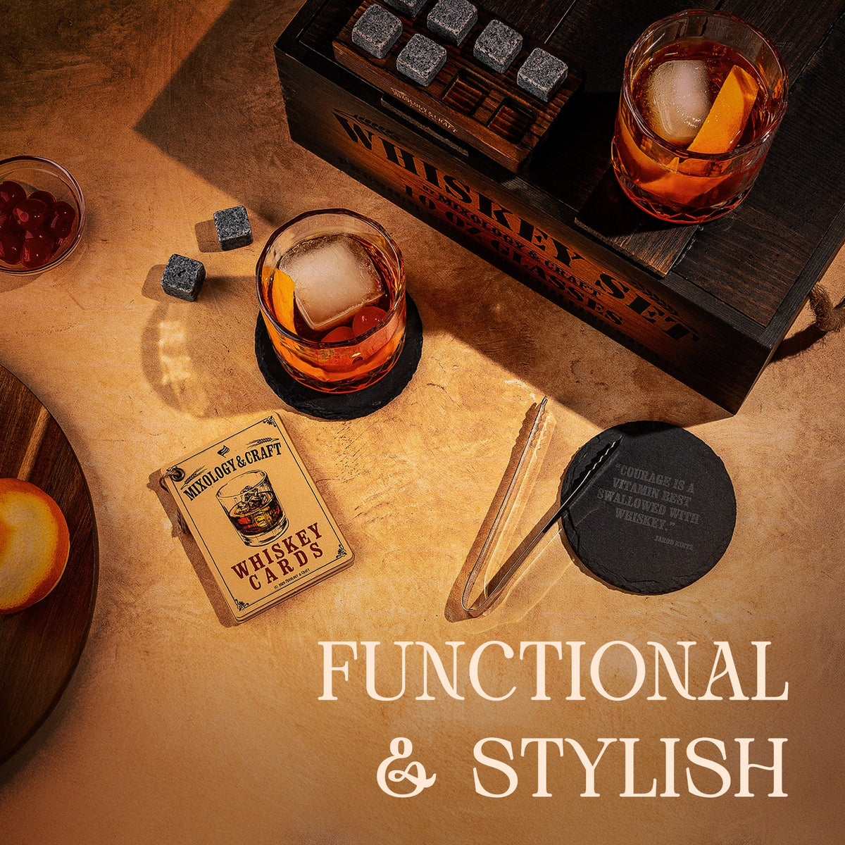 Whiskey Gift Set with Crate | 15-Piece