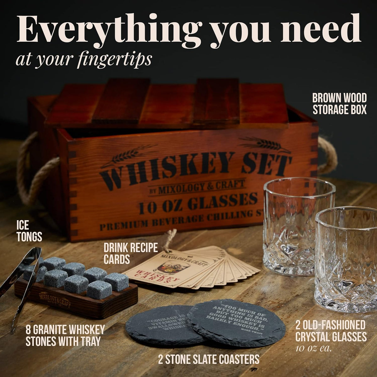 Whiskey Stones Gift Set | 15-Piece