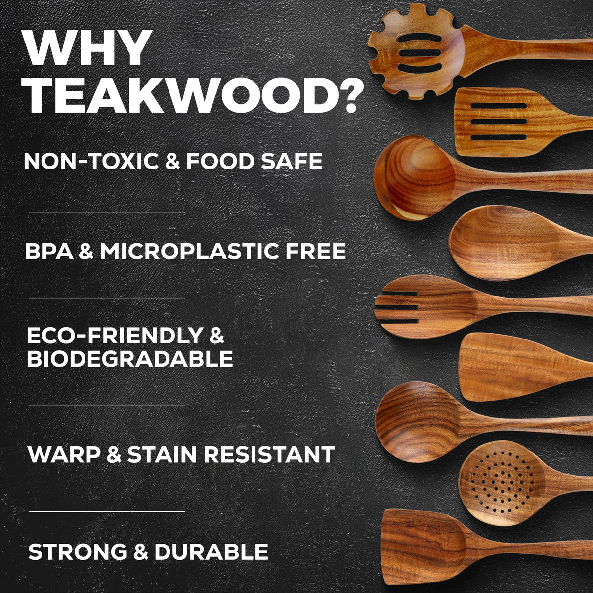 Teak Wooden Utensil Set