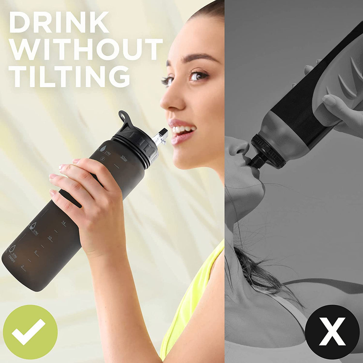 Water Bottle With Time Marker