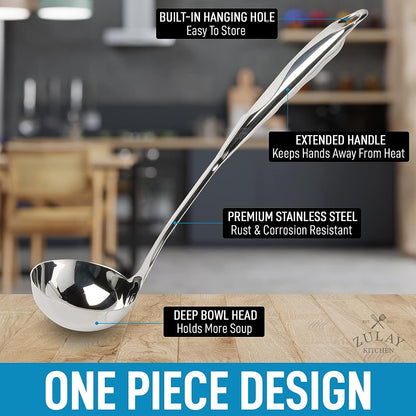 Stainless Steel Soup Ladle - 13 inch