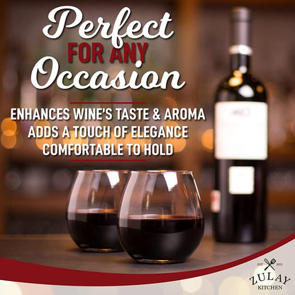 Stemless Wine Glasses Set