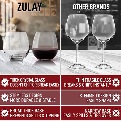 Stemless Wine Glasses Set