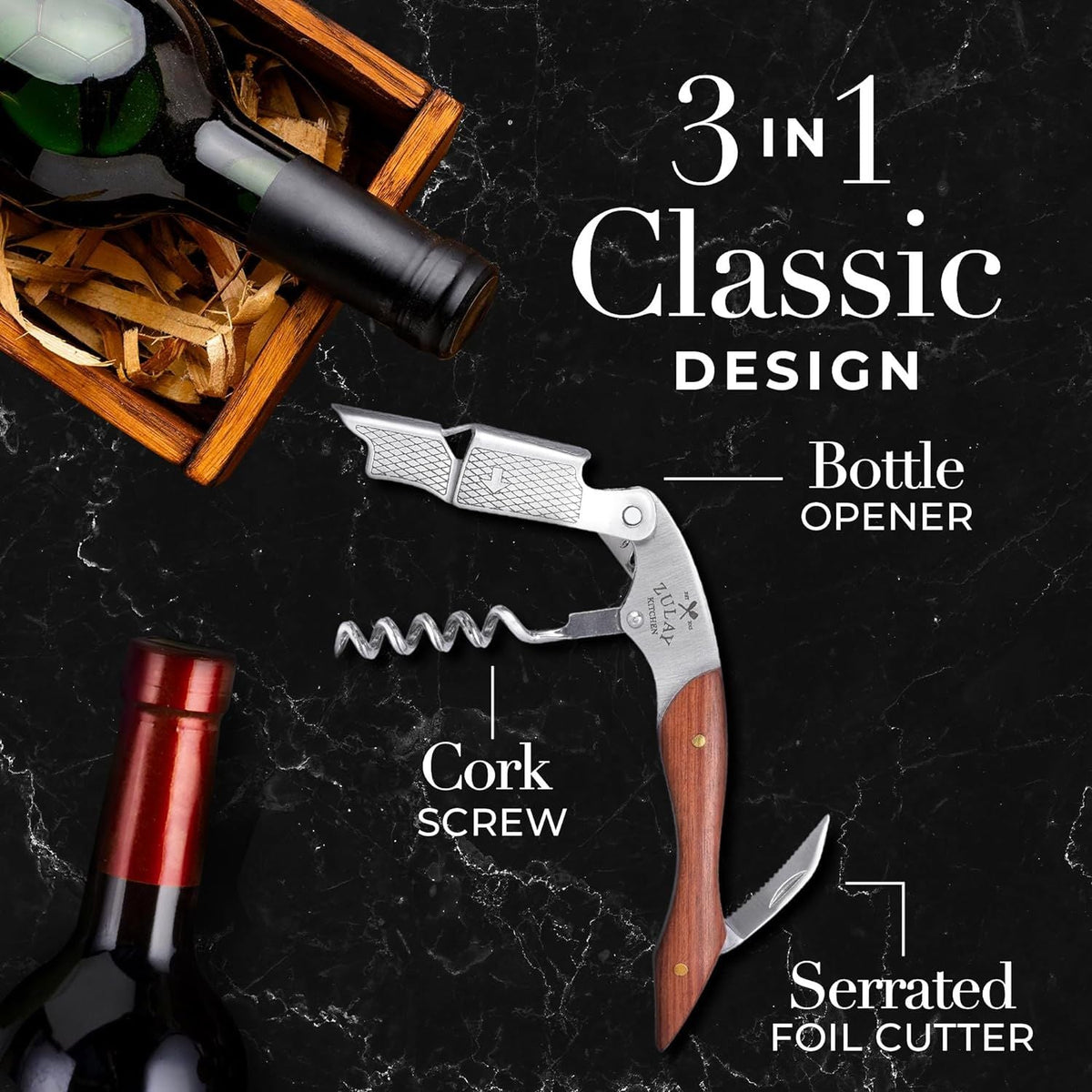 Waiter’s Corkscrew Bottle Opener