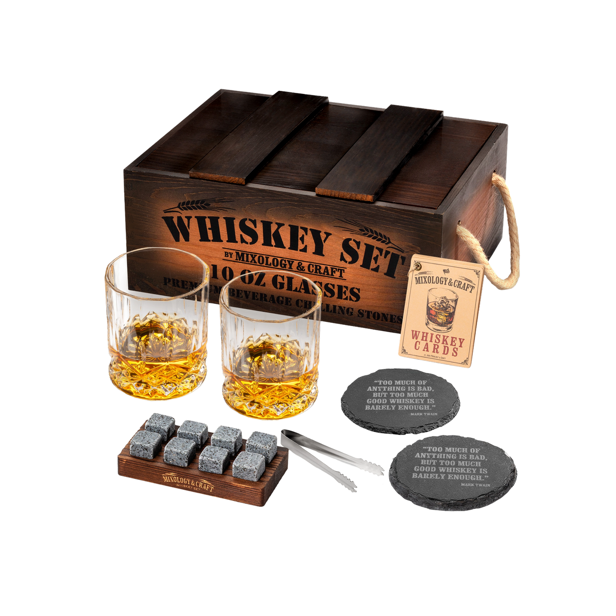 Whiskey Gift Set with Crate | 15-Piece