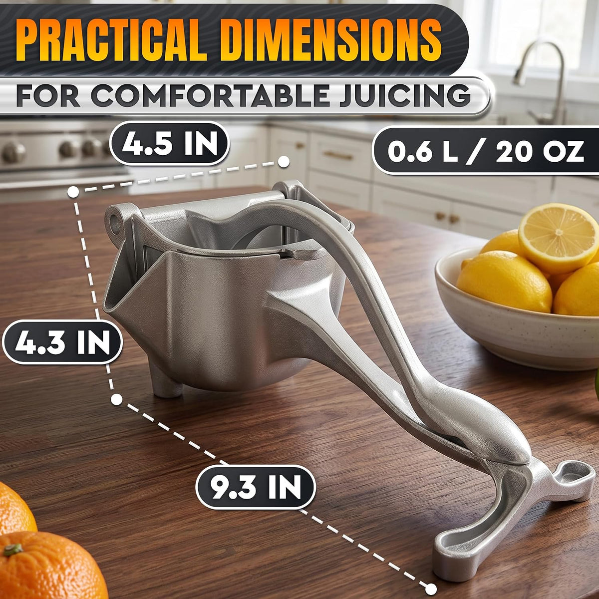 Hand Juicer Squeezer with 20 oz Bowl