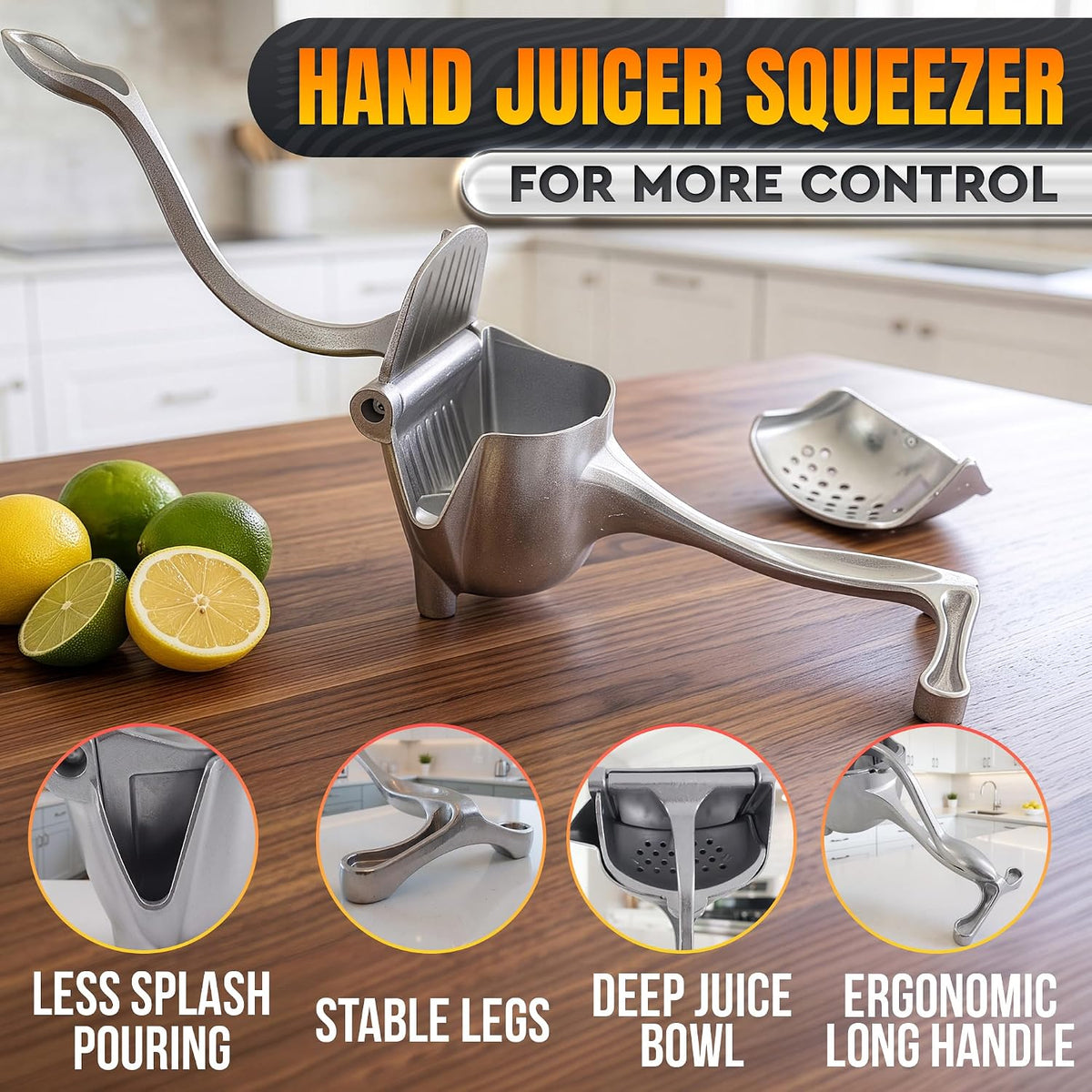 Hand Juicer Squeezer with 20 oz Bowl